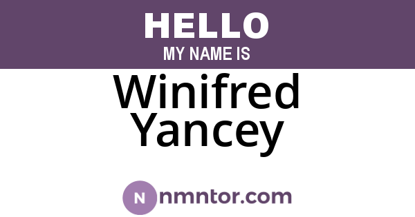 Winifred Yancey
