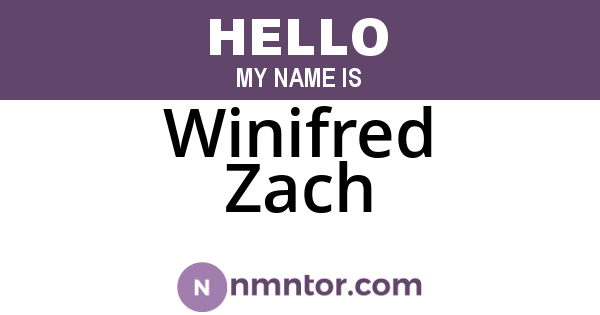 Winifred Zach