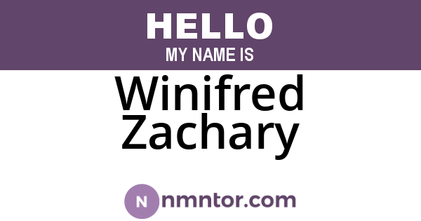 Winifred Zachary