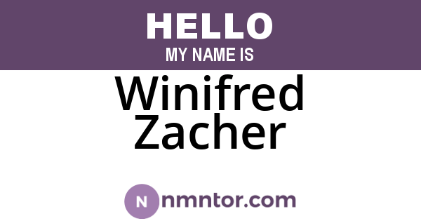 Winifred Zacher