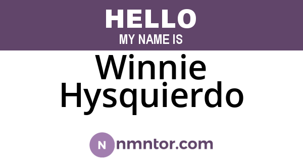 Winnie Hysquierdo