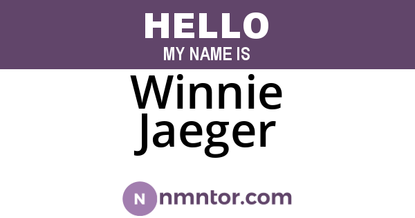 Winnie Jaeger
