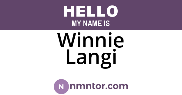 Winnie Langi