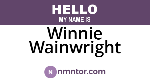 Winnie Wainwright