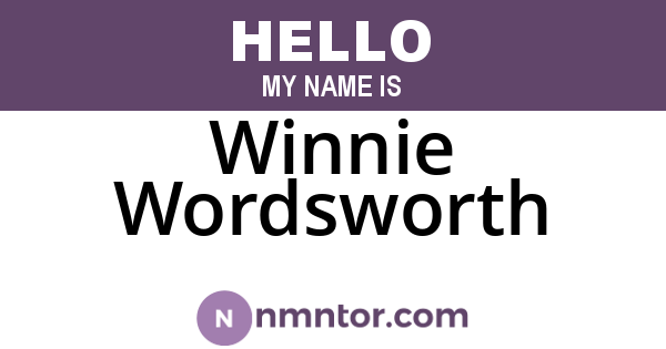 Winnie Wordsworth