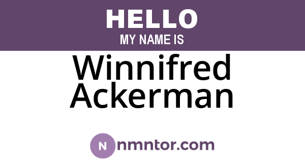 Winnifred Ackerman