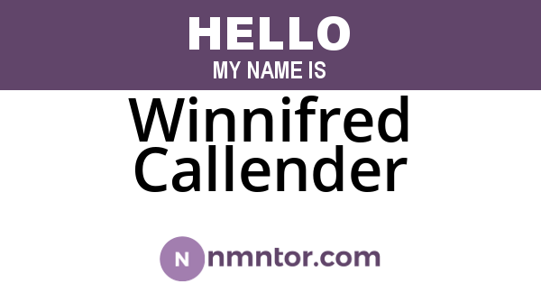 Winnifred Callender
