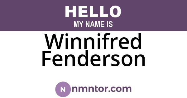 Winnifred Fenderson