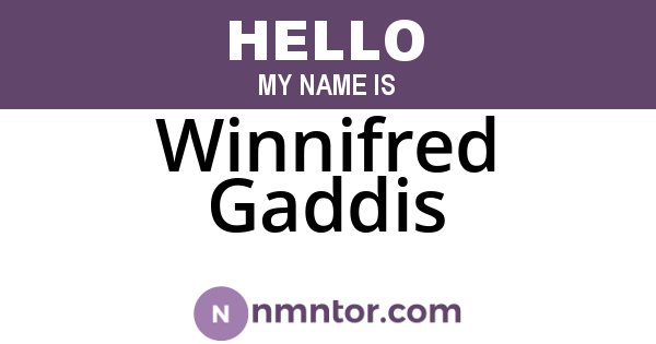 Winnifred Gaddis
