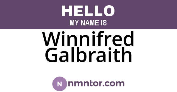 Winnifred Galbraith