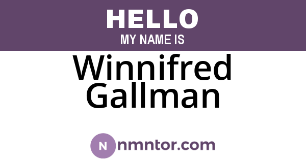 Winnifred Gallman