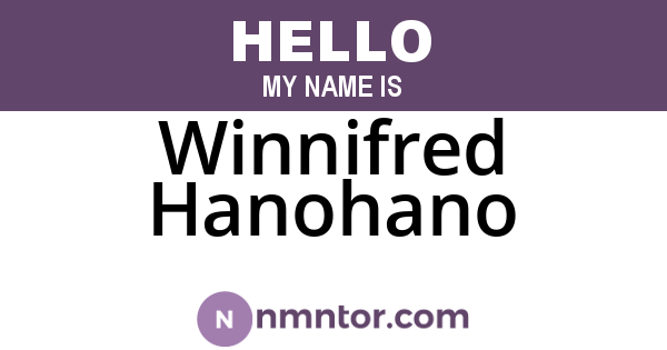 Winnifred Hanohano