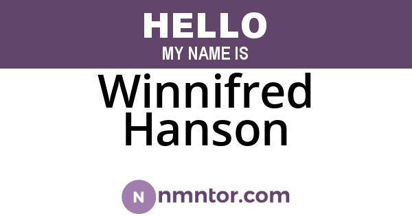 Winnifred Hanson