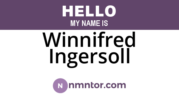 Winnifred Ingersoll