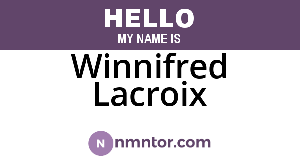 Winnifred Lacroix