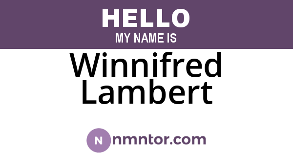 Winnifred Lambert