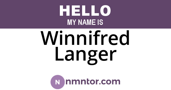 Winnifred Langer