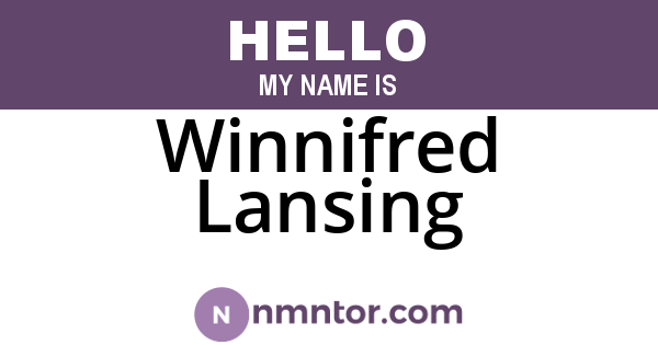 Winnifred Lansing