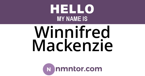 Winnifred Mackenzie