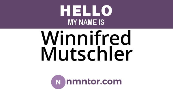 Winnifred Mutschler
