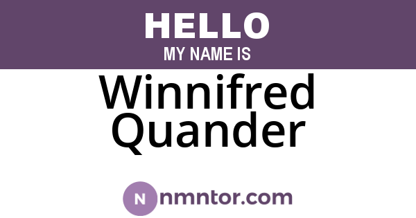 Winnifred Quander