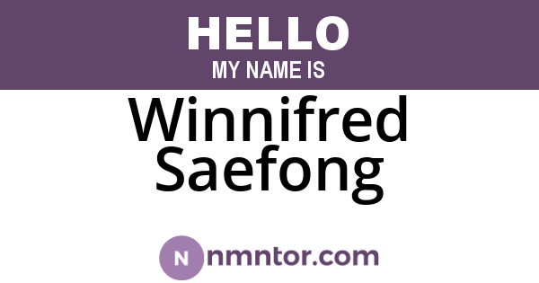 Winnifred Saefong