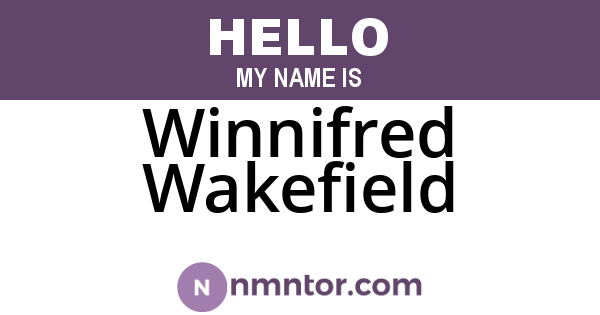 Winnifred Wakefield