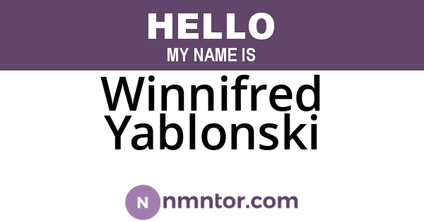 Winnifred Yablonski