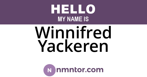 Winnifred Yackeren