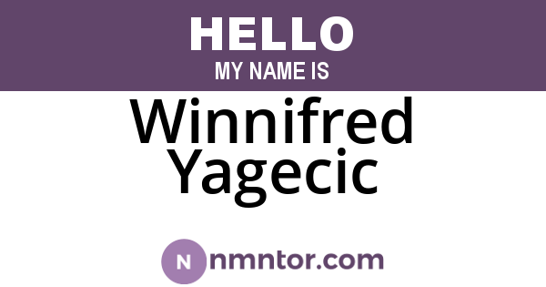 Winnifred Yagecic