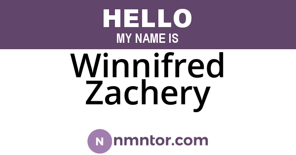 Winnifred Zachery