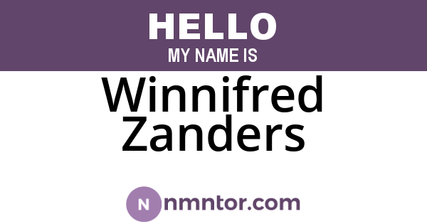 Winnifred Zanders
