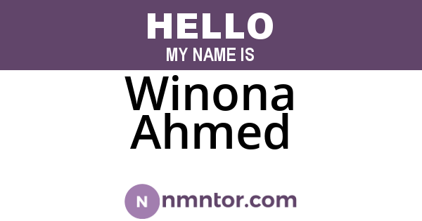 Winona Ahmed