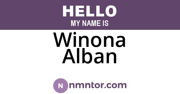Winona Alban