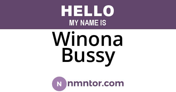 Winona Bussy