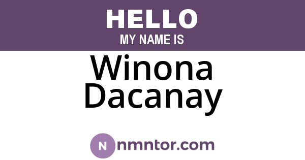Winona Dacanay