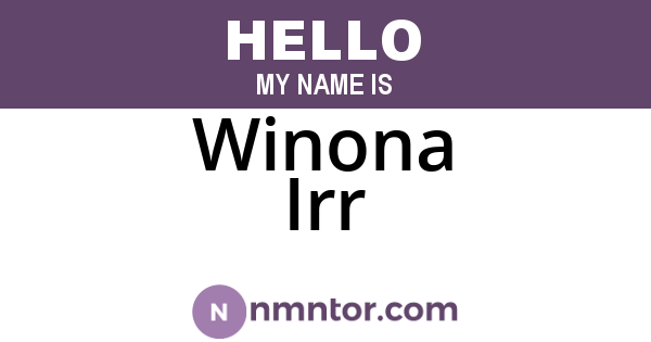 Winona Irr