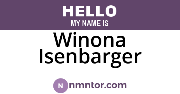 Winona Isenbarger