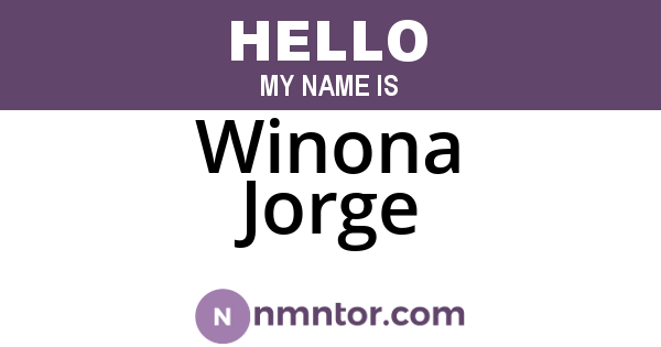 Winona Jorge