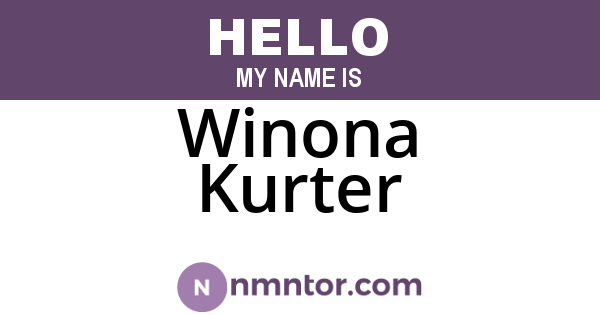 Winona Kurter