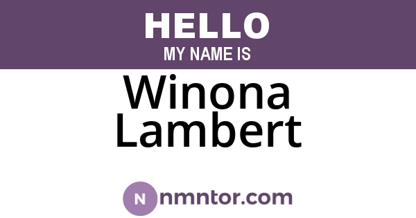 Winona Lambert