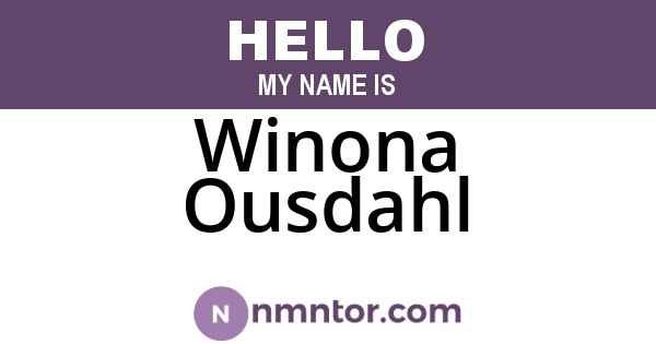 Winona Ousdahl