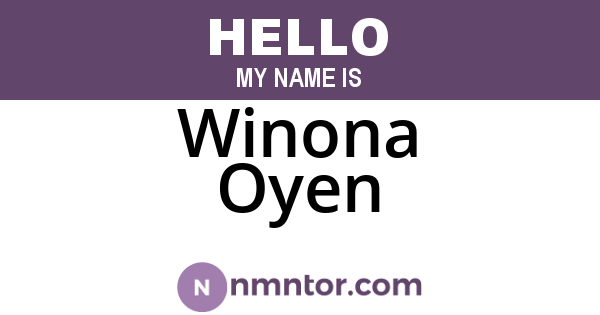 Winona Oyen