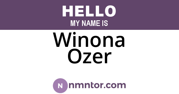 Winona Ozer