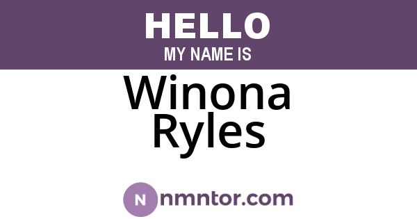 Winona Ryles