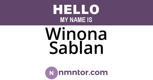 Winona Sablan