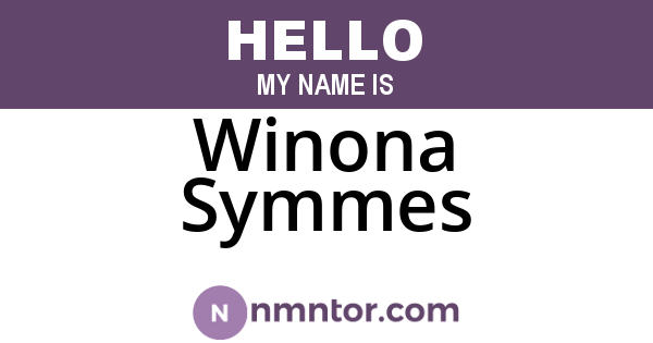 Winona Symmes