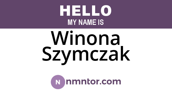 Winona Szymczak