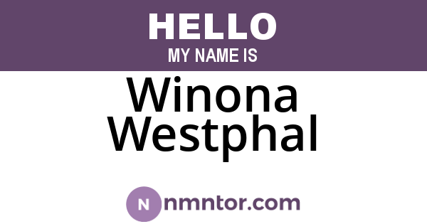 Winona Westphal