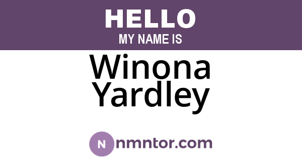 Winona Yardley